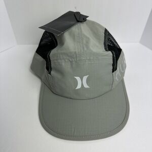 NEW - HURLEY BIG SUR Mesh Adjustable Reflective Outdoor Hiking Hat Grey/Black